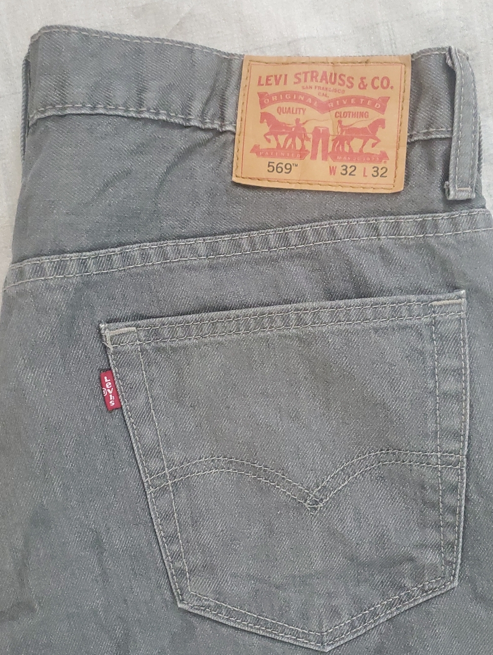 Levi  Strauss & Co  Men's 569 Straight Jeans - Gray Cotton 32x32